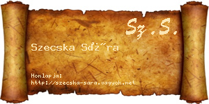 Szecska Sára névjegykártya