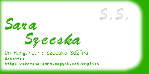 sara szecska business card